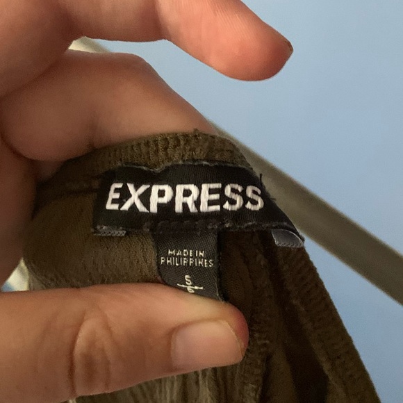 express olive green rouched romper - Picture 3 of 3